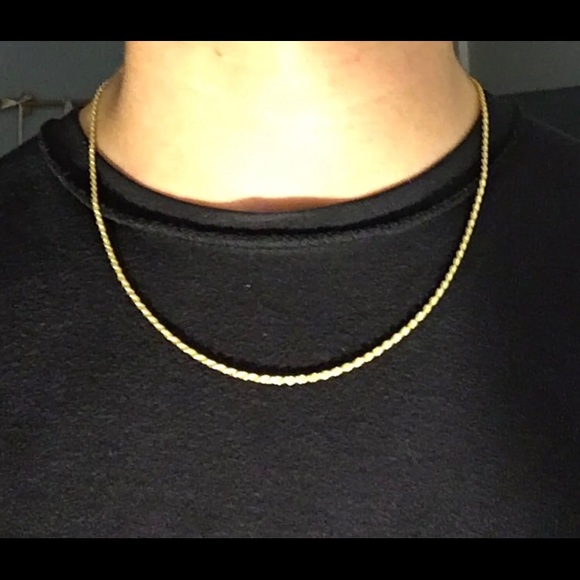 Gold Rope Chain 2mm and Medallion Jesus Pendant - Picture 8 of 11